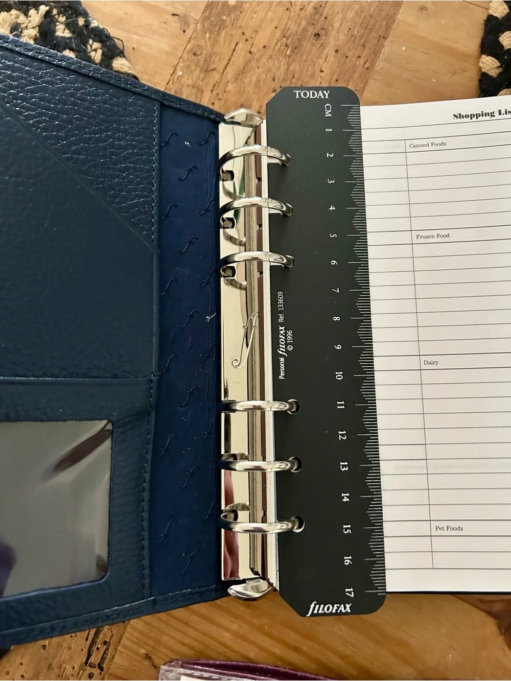filoFAX Blue Leather Folio Case with Snap Tab - Picture 4 of 5